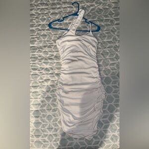 White shoulder dress